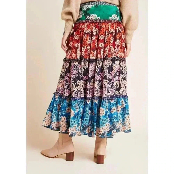 Anthro Bhanuni by Jyoti Anarosa Tiered Maxi Skirt - Picture 2 of 14